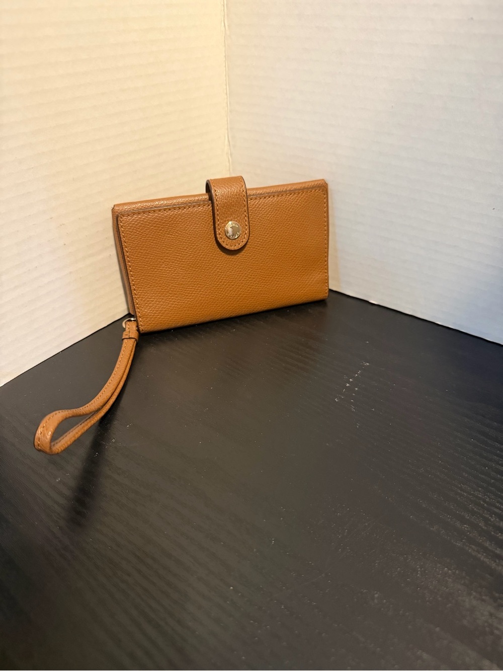 Coach Leather Wristlet Clutch Wallet - Tan